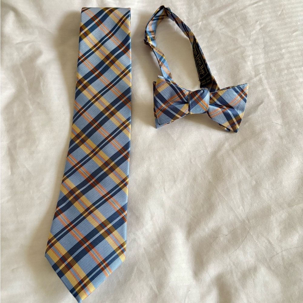 2 Bird Dog Bay Ties- 1 bow tie with matching necktie